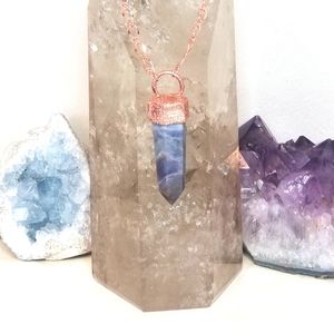 Crystal points pendant necklaces